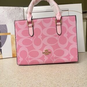 Coach Pink Tote Bag – Signature Print, Like New